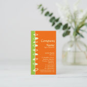 交互葉の – 緑、オレンジ、クリーム 名刺 (スタンド正面)