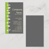 交互葉の – 緑、グレー、クリーム 名刺 (正面/裏面)