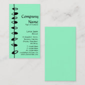 交互葉 – 緑淡い色の99FFCCの黒 名刺 (正面/裏面)