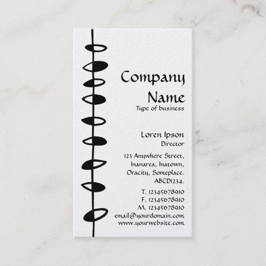 交互葉 – 黒オン白(金ゴールド) 名刺 (正面)