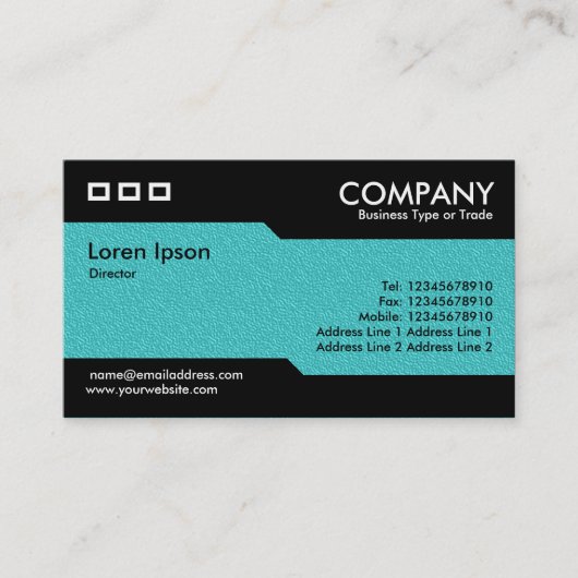 交互 – シアンのエンボステクスチャ 名刺 (正面)