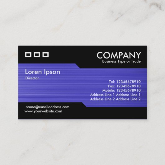 交互 – ブラシ付きブルーテクスチャ 名刺 (正面)