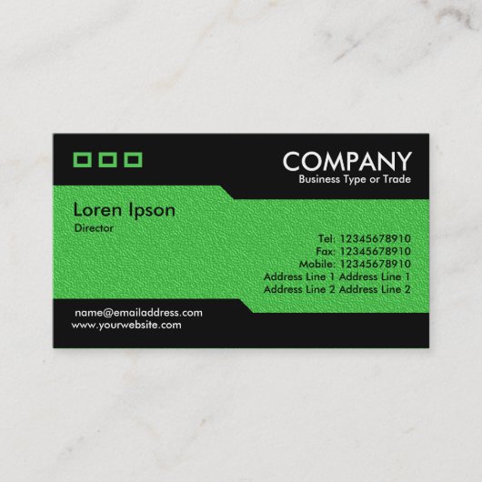 交互 – 明るい緑のエンボステクスチャ 名刺 (正面)