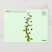 交叉後橙冠の付いたウグイス ポストカード (裏面)