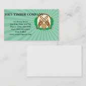 交差させたチェーンソーの材木木葉 名刺 (正面/裏面)