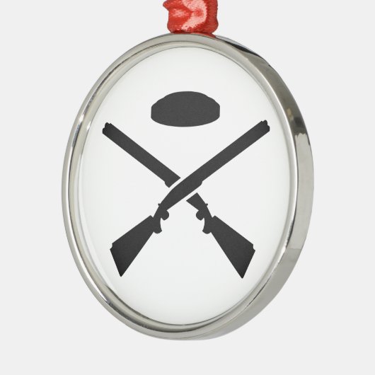 交差させたトラップ射撃の散弾銃 メタルオーナメント (左)