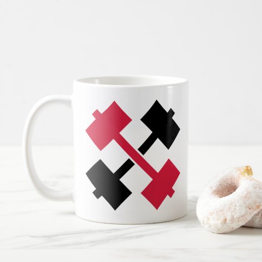 交差させたバーベル コーヒーマグカップ (ドーナツ)