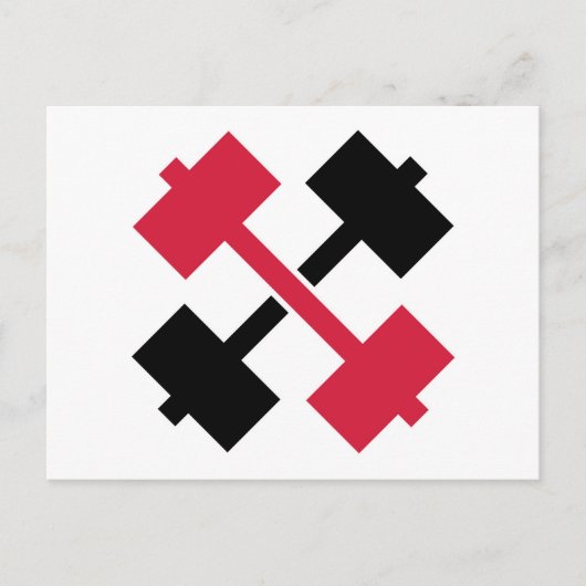 交差させたバーベル ポストカード (正面)