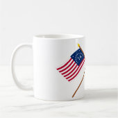 交差させたベニントンおよびウィスキーの暴動の旗 コーヒーマグカップ (左)