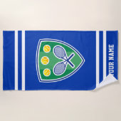 交差させたラケットロゴのカスタムなテニスのビーチタオル ビーチタオル (正面)