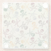 交差させた剣が付いている海賊スカル ガラスコースター (裏面)