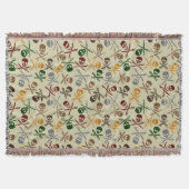 交差させた剣が付いている海賊スカル スローブランケット (正面)