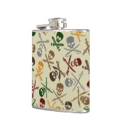 交差させた剣が付いている海賊スカル フラスク (左)