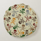 交差させた剣が付いている海賊スカル ラウンドクッション (裏面)