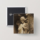 交差させた手を搭載する天使の彫像、ブエノスアイレス 缶バッジ (正面&裏面)
