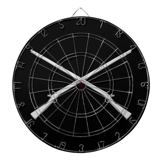 交差させた歩兵のマスケット銃 ダーツボード (正面)