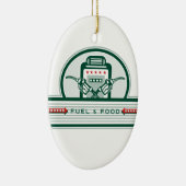 交差させた燃料ノズルのガソリンスタンドのレトロ セラミックオーナメント (右)