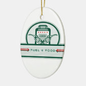 交差させた燃料ノズルのガソリンスタンドのレトロ セラミックオーナメント (左)