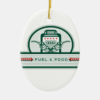 交差させた燃料ノズルのガソリンスタンドのレトロ セラミックオーナメント