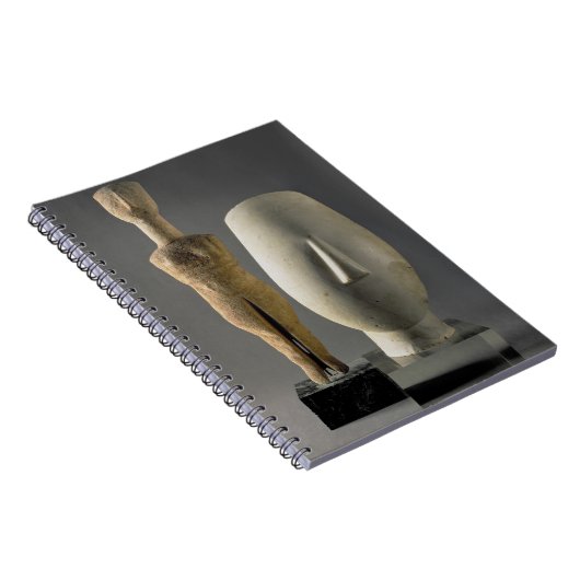 (交差させた腕を搭載するLto R)の置物、Cycladic; 頭部 ノートブック (右側)