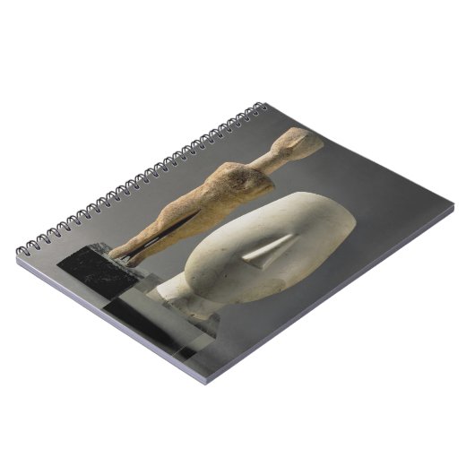 (交差させた腕を搭載するLto R)の置物、Cycladic; 頭部 ノートブック (左側)