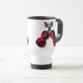 交差させた赤いVIOLINS-MUG トラベルマグ (正面右)