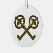 交差させた鍵 セラミックオーナメント (右)