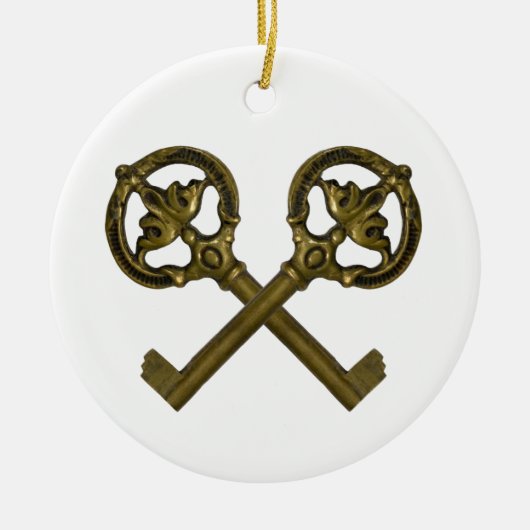 交差させた鍵 セラミックオーナメント (正面)