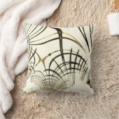 交差したナッツブラウンまたはカーキ曲線のトレースはベージュ クッション (ブランケット)