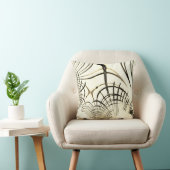 交差したナッツブラウンまたはカーキ曲線のトレースはベージュ クッション (椅子)