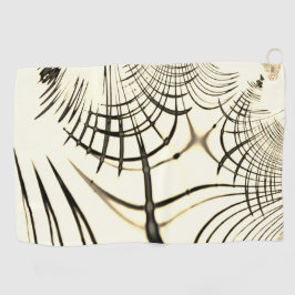 交差したナッツブラウンまたはカーキ曲線のトレースはベージュ ゴルフタオル