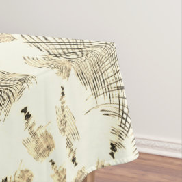 交差したナッツブラウンまたはカーキ曲線のトレースはベージュ テーブルクロス