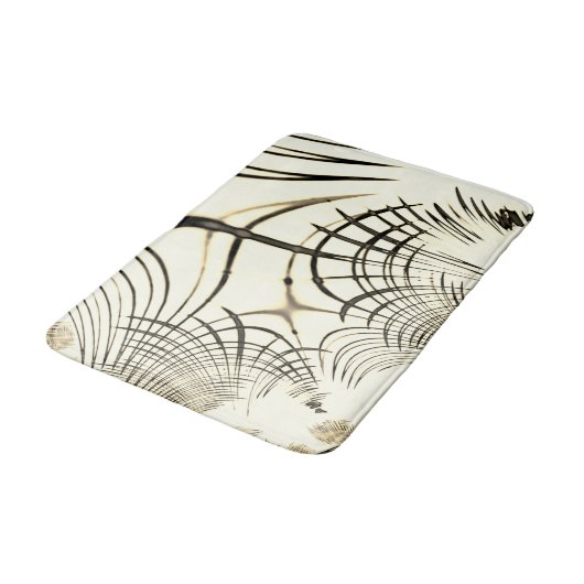 交差したナッツブラウンまたはカーキ曲線のトレースはベージュ バスマット (アングル)