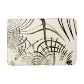 交差したナッツブラウンまたはカーキ曲線のトレースはベージュ バスマット (正面)