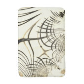 交差したナッツブラウンまたはカーキ曲線のトレースはベージュ バスマット (正面縦)