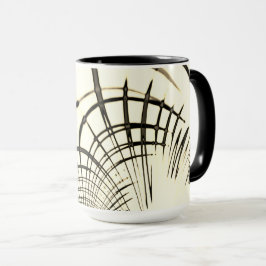 交差したナッツブラウンまたはカーキ曲線のトレースはベージュ マグカップ