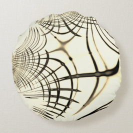 交差したナッツブラウンまたはカーキ曲線のトレースはベージュ ラウンドクッション