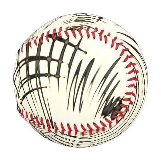 交差したナッツブラウンまたはカーキ曲線のトレースはベージュ 野球ボール (正面右)