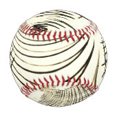 交差したナッツブラウンまたはカーキ曲線のトレースはベージュ 野球ボール (裏面)