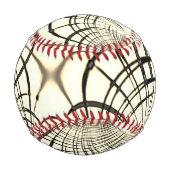 交差したナッツブラウンまたはカーキ曲線のトレースはベージュ 野球ボール (正面)