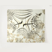 交差したナットブラウンの曲線トレース、明るい背景 タペストリー (正面(横))