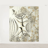 交差したナットブラウンの曲線トレース、明るい背景 タペストリー (正面)