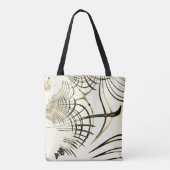 交差したナットブラウンの曲線トレース、明るい背景 トートバッグ (裏面)