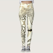 交差したナットブラウンの曲線トレース、明るい背景 レギンス (正面)