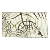 交差したナットブラウンの曲線トレース、明るい背景 枕カバー (裏面-左)