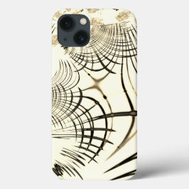 交差したナットブラウンの曲線トレース、明るい背景 iPhone 13ケース