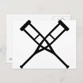 交差した松葉杖 ポストカード (正面/裏面)