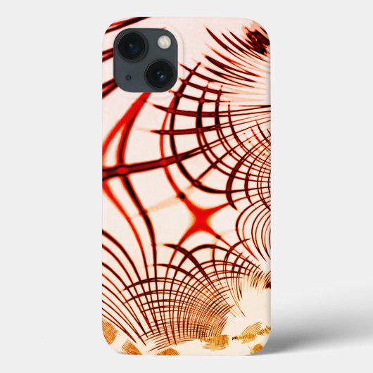 交差した赤い茶色の曲がったトレース、古いエフェクト Case-Mate iPhoneケース (裏面)