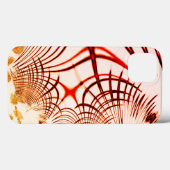 交差した赤い茶色の曲がったトレース、古いエフェクト Case-Mate iPhoneケース (裏面 (横))