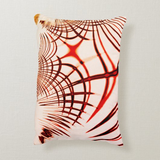 交差した赤茶色の曲線のトレース、エイジドエフェクト アクセントクッション (裏面(縦))